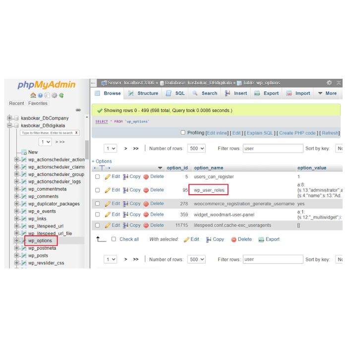 تغییر پیشوند جداول وردپرس