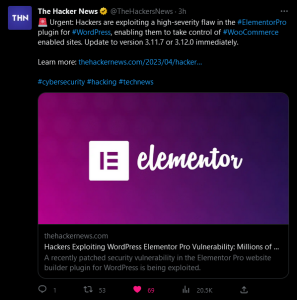 Hackers Exploiting WordPress Elementor Pro Vulnerability Millions of Sites at Risk