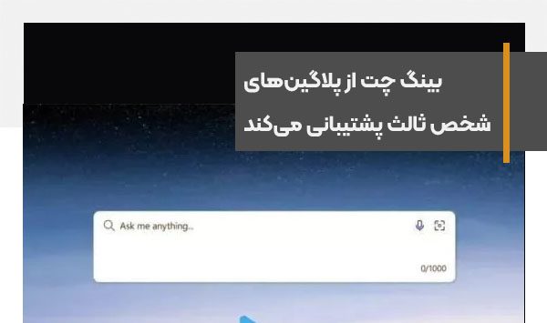بینگ چت از پلاگین‌های شخص ثالث پشتیبانی می‌کند