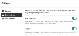 فعال‌سازی دسترسی به وب و پلاگین‌ها در ChatGPT