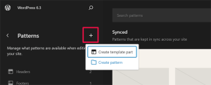 Manage Patterns in Site Editor
