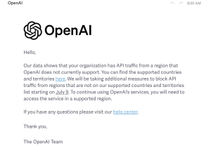 OpenAI blocks the access of users from Iran, China and Russia