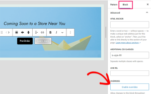 Overrides in Synced Patterns