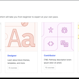 The WordPress online training system was redesigned with a new user experience
