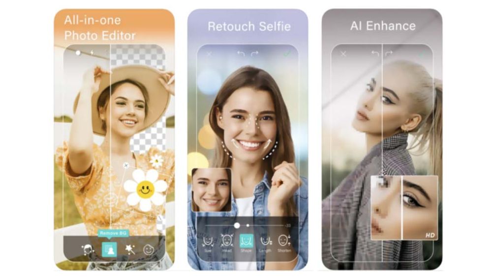 بخشی از برنامه هوش مصنوعی Youcam perfect