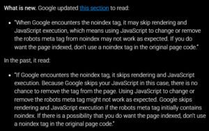 بروزرسانی سند راهنمای JavaScript SEO basics  برای استفاده از JS در نوایندکس کردن صفحات